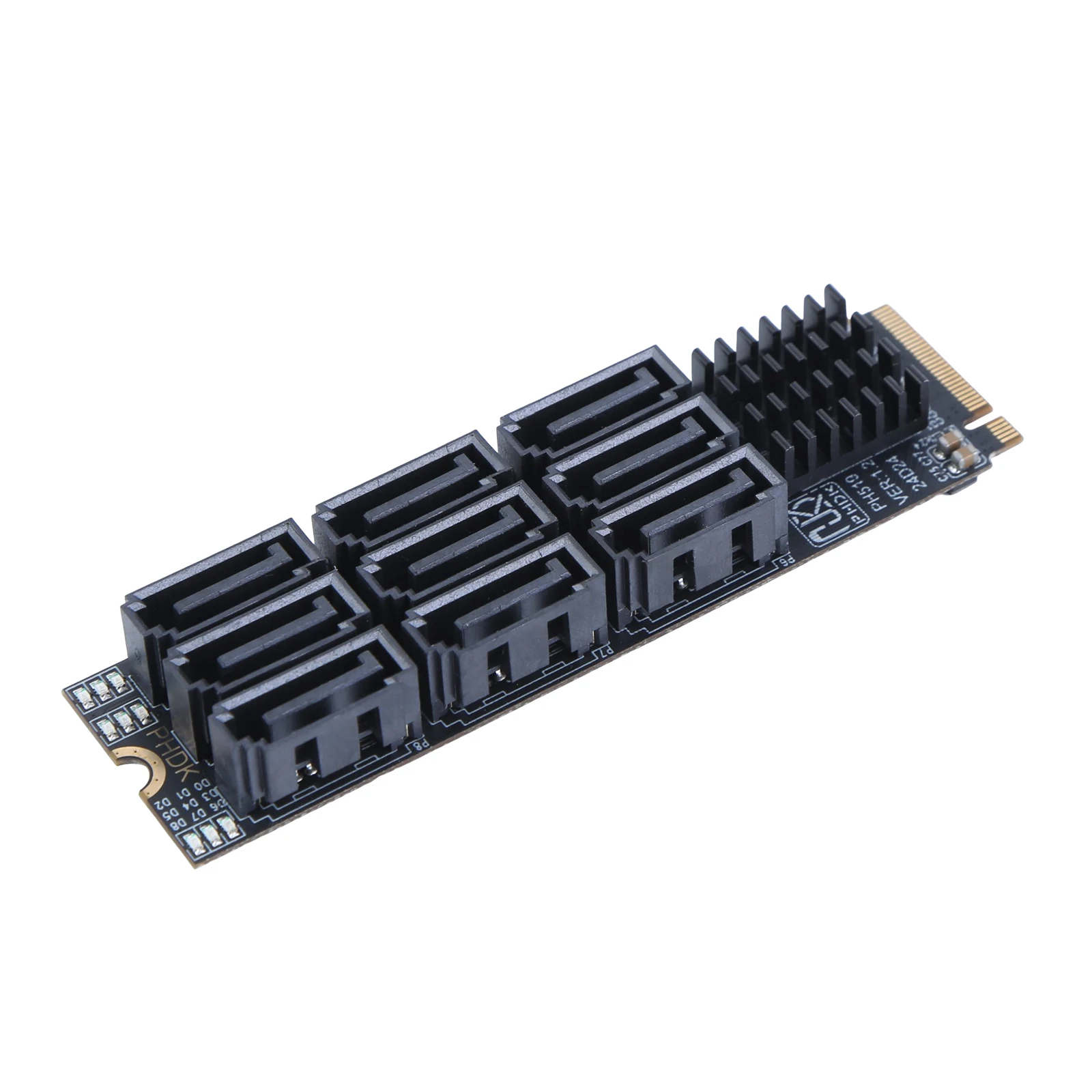 M.2 M KEY Nvme To 9 Ports SATA 3.0 Adapter PCIE 3.0 X2 Hard Disk Capacity M.2 NVME M-Key To SATA 9-Port Expansion Card
