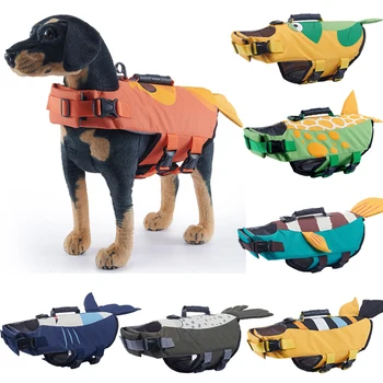 Dog Life Jacket Reflective Adjustable Summer Pet Dog Swimwear Safety Vest Enhanced Buoyancy Pet Life Jacket for Small Large Dogs 1