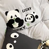 Cute Panda 100% Cotton Bedding Set Kawaii Embroidered Duvet Cover Bed Sheets Set Flat/Fitted Sheet Bed Linen Pillowcase for Kids 4