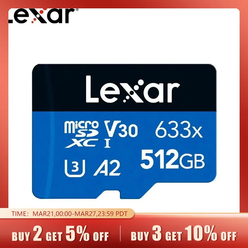 Lexar Original Micro Sd Card 128Gb 32Gb 64Gb 256Gb 512Gb Schede Di Memoria A1 A2 Class10 Tf Flash Card Per Drone Sport Camcorder