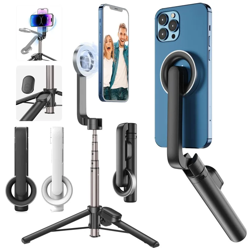 

Магнитная подставка для телефона, портативная Регулируемая ручная селфи-Палка с дистанционным управлением по Bluetooth для путешествий, Селфи, видеозаписи, Vlog