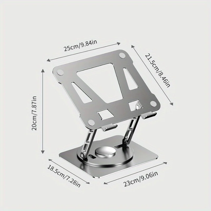 노트북 스탠드 회전식 노트북 브래킷 휴대용 컴퓨터 스탠드 조절 가능한 열 방출 접이식 알루미늄 홀더