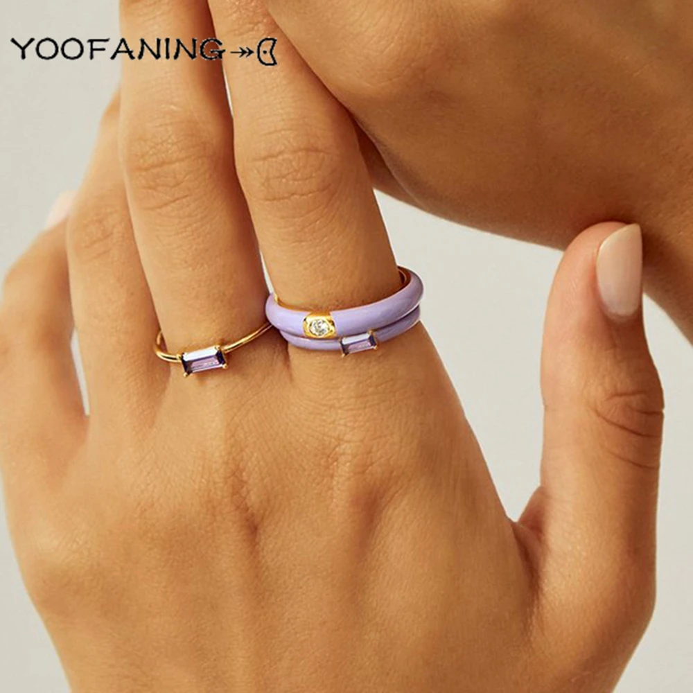 Exquisite 18K Gold-Plated Amethyst Ring for Luxurious Women's Fashion