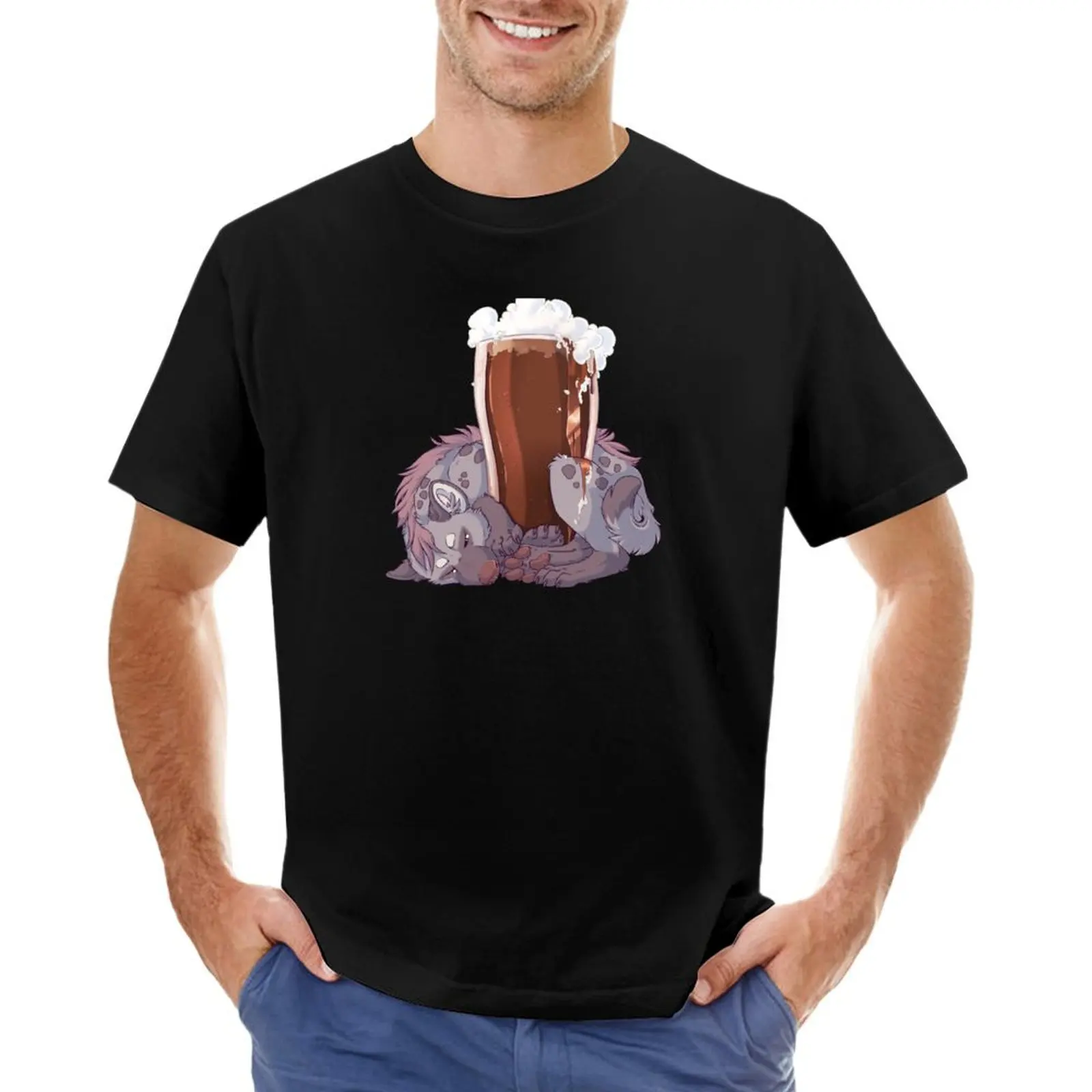 

[Yeen Beer] Brown Pint T-shirt quick drying blanks tshirts for men