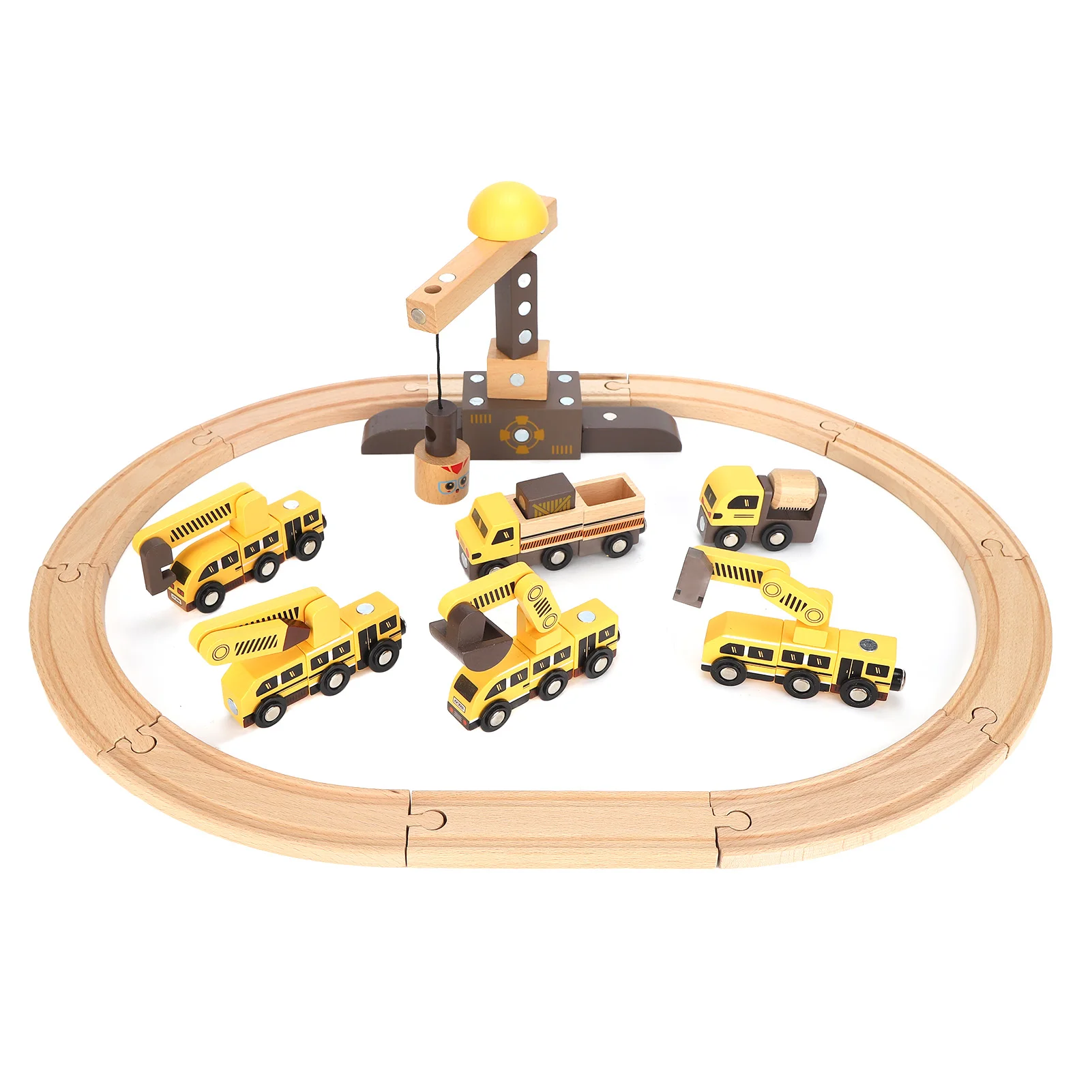 Wooden Assembly Blocks DIY Railway Vehicle Toy Building Blocks Early Educational Toy For Kids