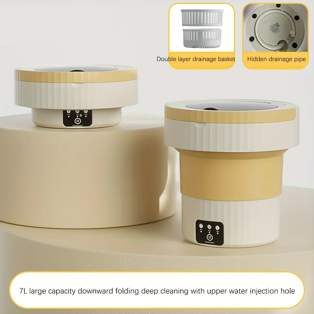 1 Portable Small Foldable Washing Machine Suitable for Socks Underwear Household Mini Washing Machine