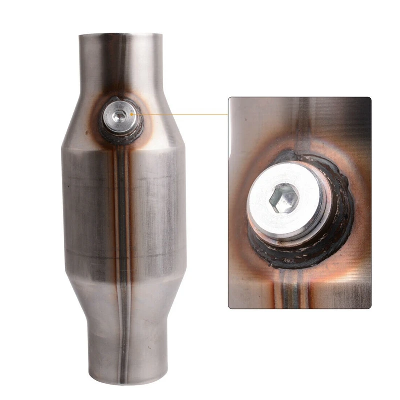 2Pcs 2.5Inch Spun Universal Catalytic Converter High Flow Stainless Steel 425250 Exhaust Catalytic Converter