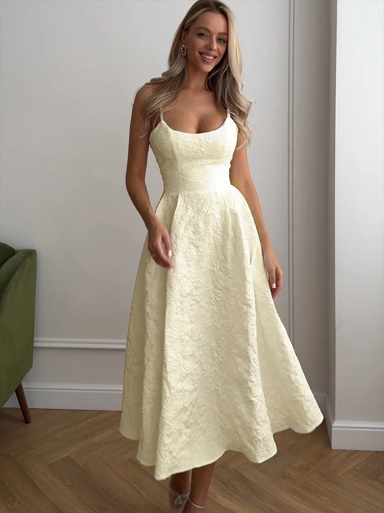 Women's Summer Backless O-Neck Maxi Dress