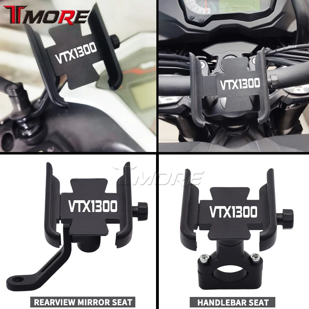 Motorcycle Accessories Handlebar Rearview Mobile Phone Holder Gps Stand Bracket For Honda Vtx1300 Vtx 1300