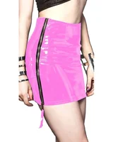 Plus Size Women Skirts High Waist Side Zipper Mini Skirts PVC Leather Sexy Pencil Short Skirts Revelry Party Stretch Slim Skirt - Image 5