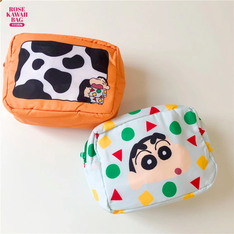 

Kawaii Crayon Shin-Chan Storage Bag Cartoon High-capacity Makeup Bag Cartoon Square Portable Cute Wash Storage Bag for Girl Kids