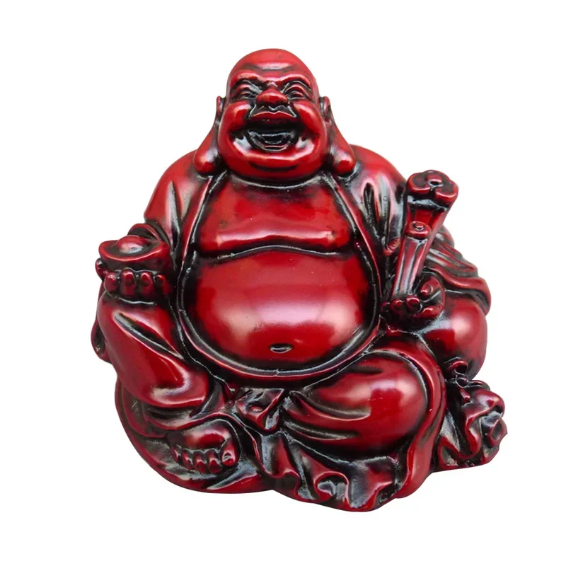 Resin Laughing Buddha Maitreya Buddha Statue Fengshui Figurine Craft Ornament Home Decoration