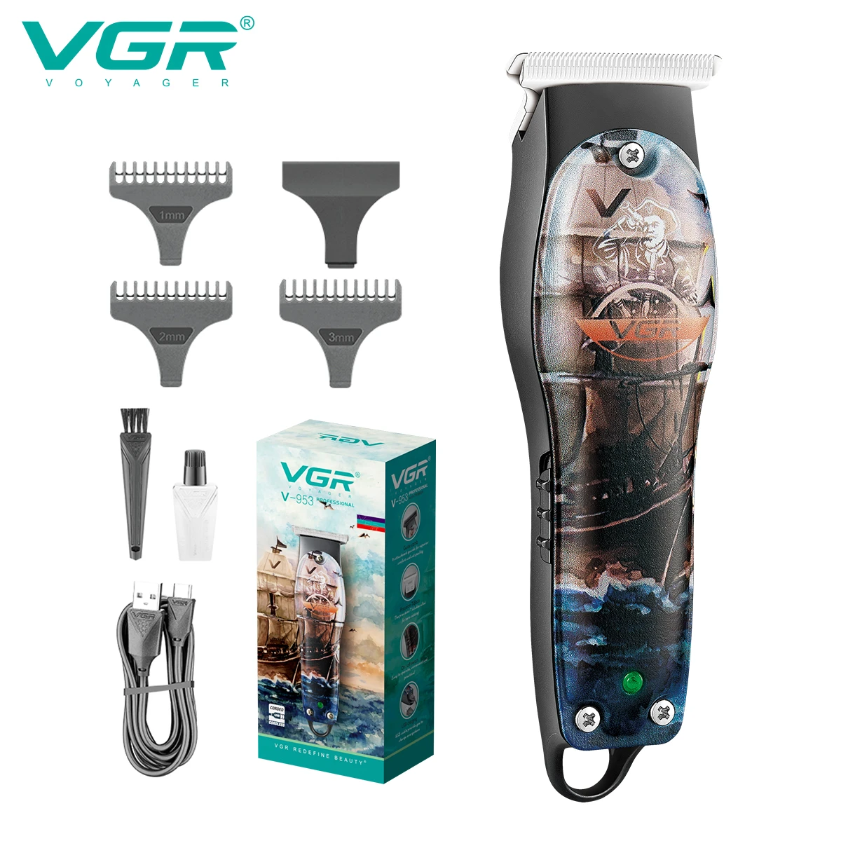 Vgr Hair Trimmer Professional Hair Clipper Rechargeable Hair Cutting