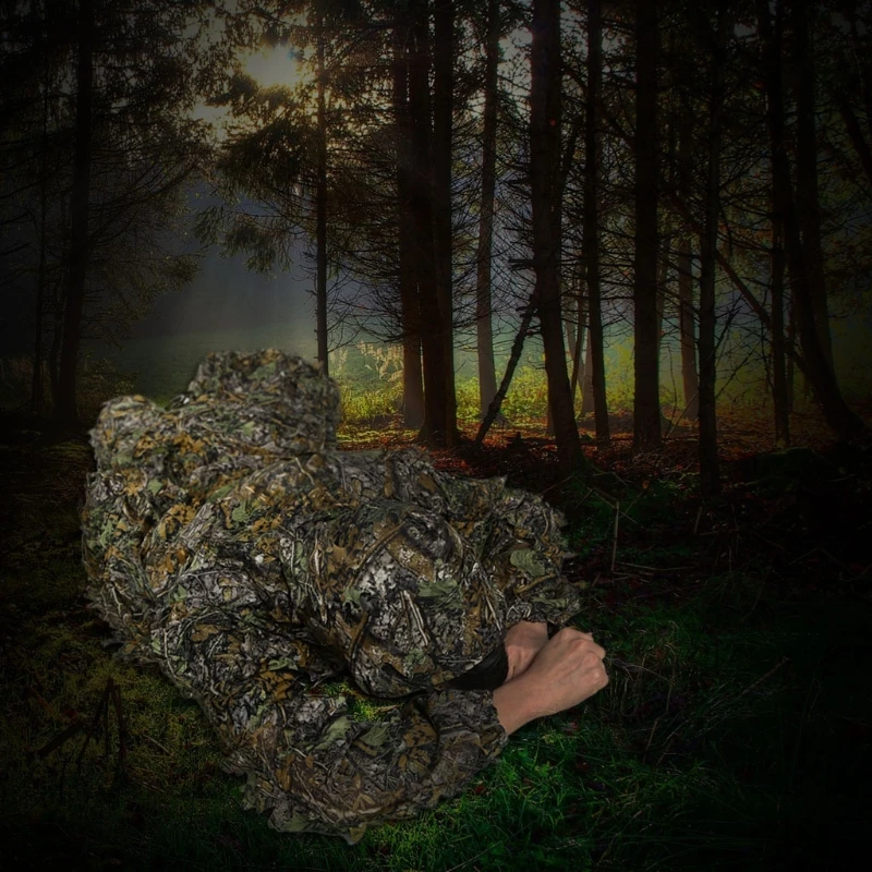 

3D Ghillie Suit Breathable Leaf Camo Suits Lightweight Camouflage Clothing for Jungle Hunting Suit Pants Hooded for Jack