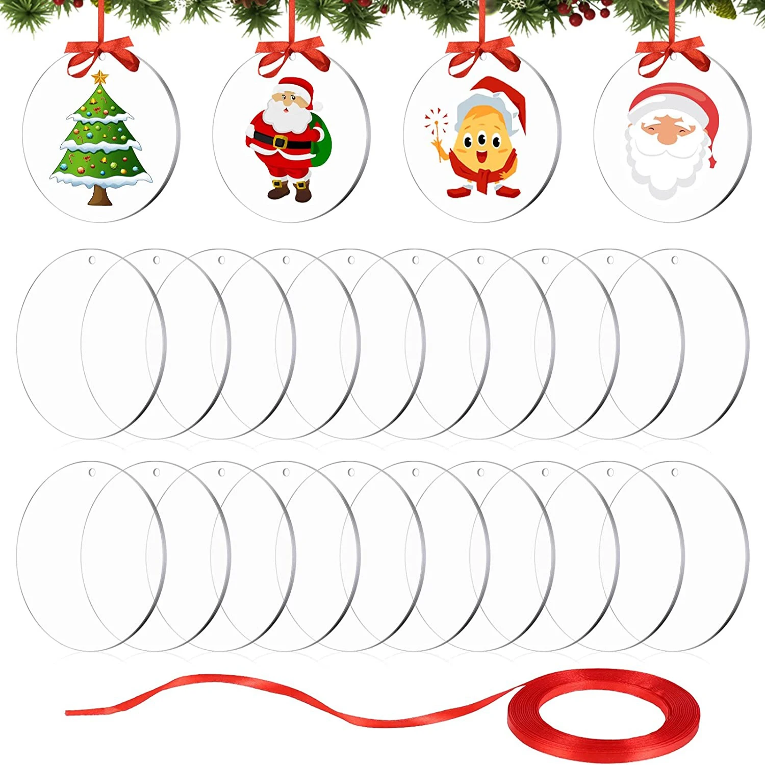 12 Pièces Cercles En Acrylique Transparents De 4 Po/6 Po, Panneau De  Signalisation De Disque Blanc En Plastique Pour Cadre Photo Diy Arts &  Crafts