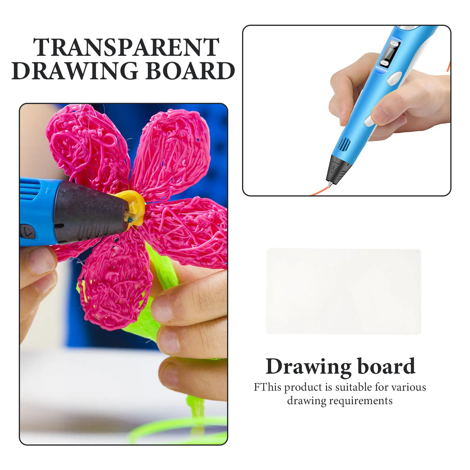 10Pcs Transparent Copy Board 3D Printing Pen Children Drawing Plastic Template Mat Stencil 3D Pen Accessories