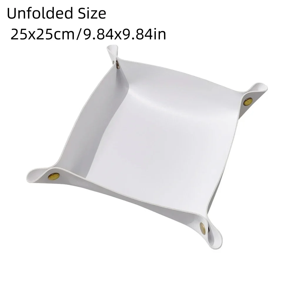1PC 25X25CM 가죽 트레이 접이식 테이블 스토리지 박스 쥬얼리 키 코인 데스크 탑 주최자 입구 Nightstand 홈  인테리어-Freehip.co.kr