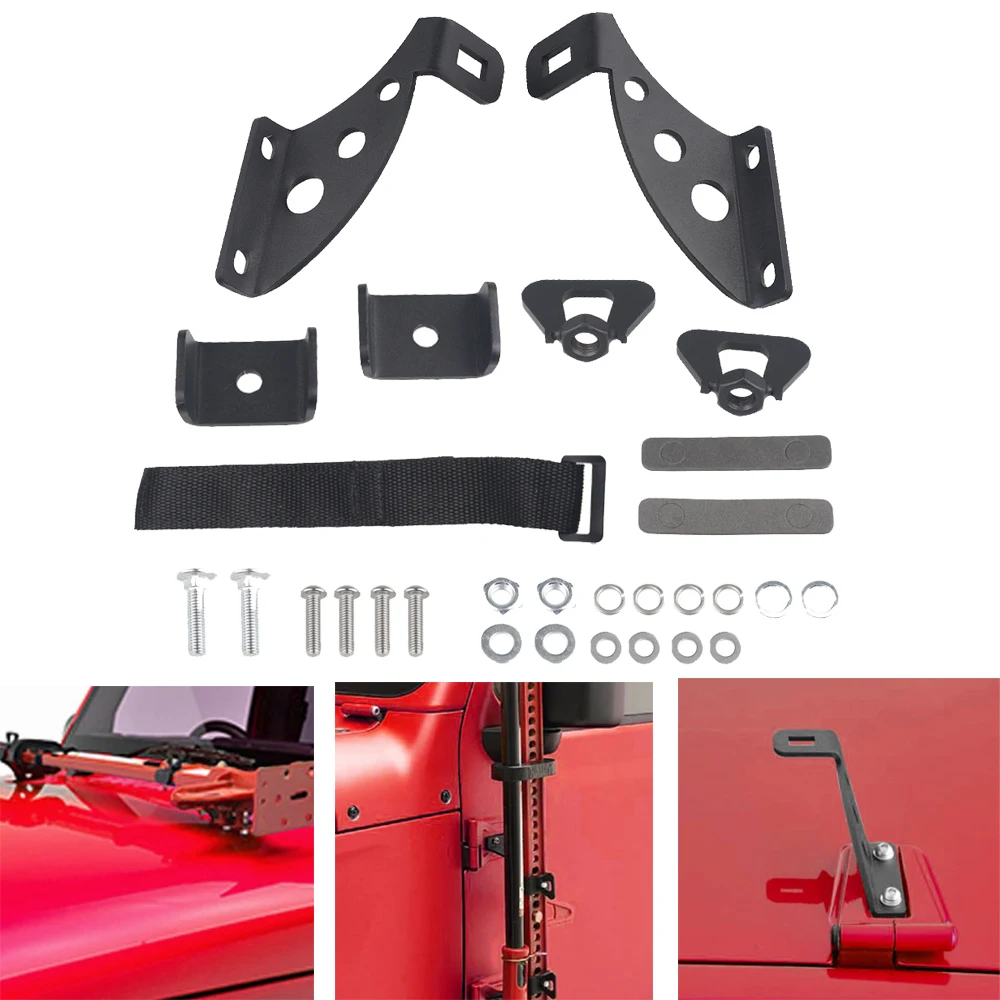 

Для Jeep Wrangler JK JKU для Jeep Wrangler JL аксессуары для Jeep Wrangler JL Jack крепление на капот шарнир Черный дверной шарнирный кронштейн