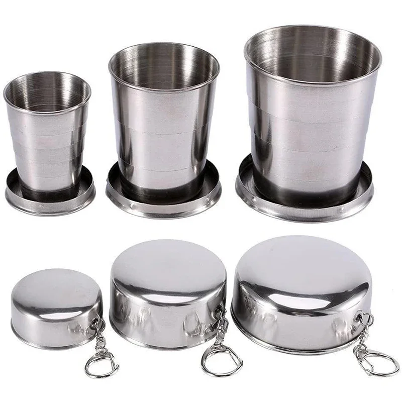 Folding Cup Stainless Steel Folding Cup Portable Outdoor Travel Camping Telescopic Cup