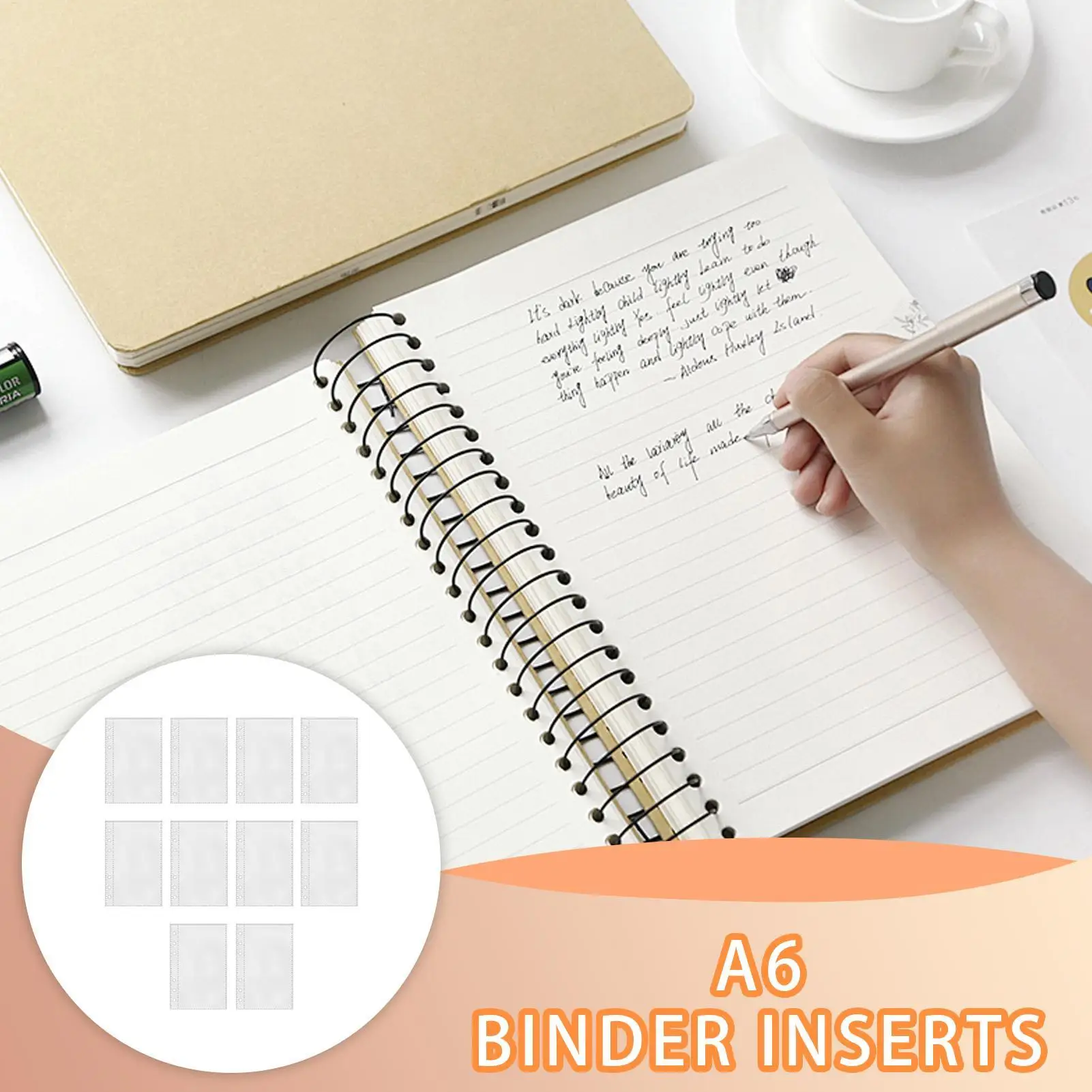 A6 Binder Inserts 10 Pieces 6-Ring Planner Refill Pages For Card Refillable Protectors For Pictures Postcards Journal