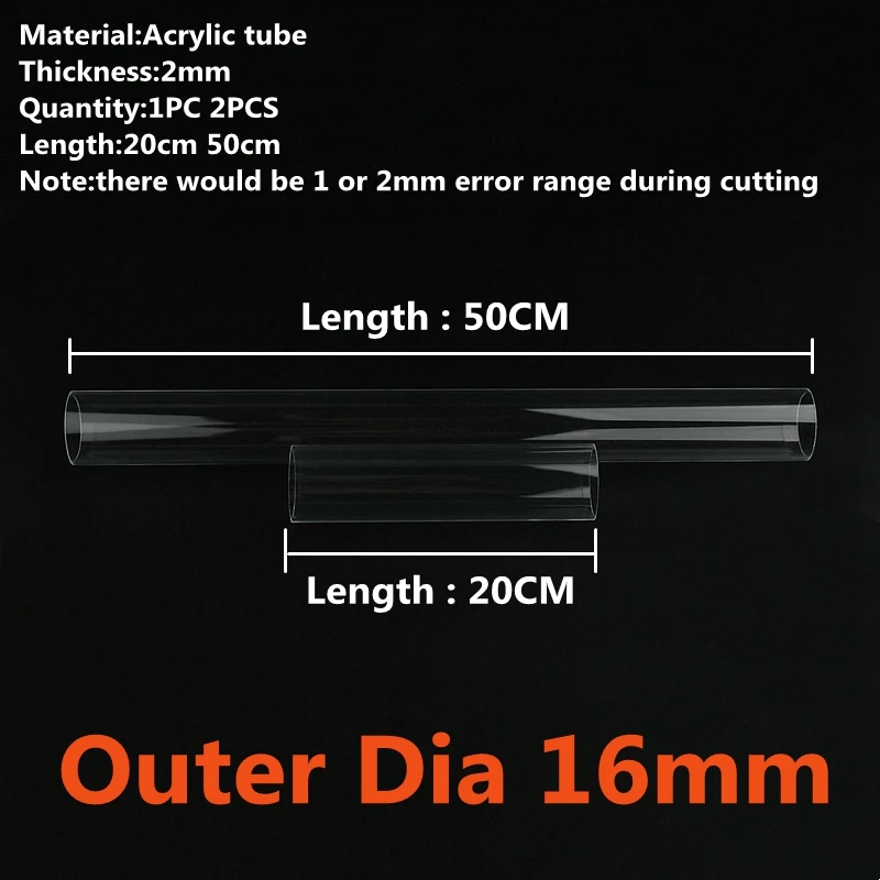 High Transparent Acrylic Tube for Aquarium or Garden Irrigation