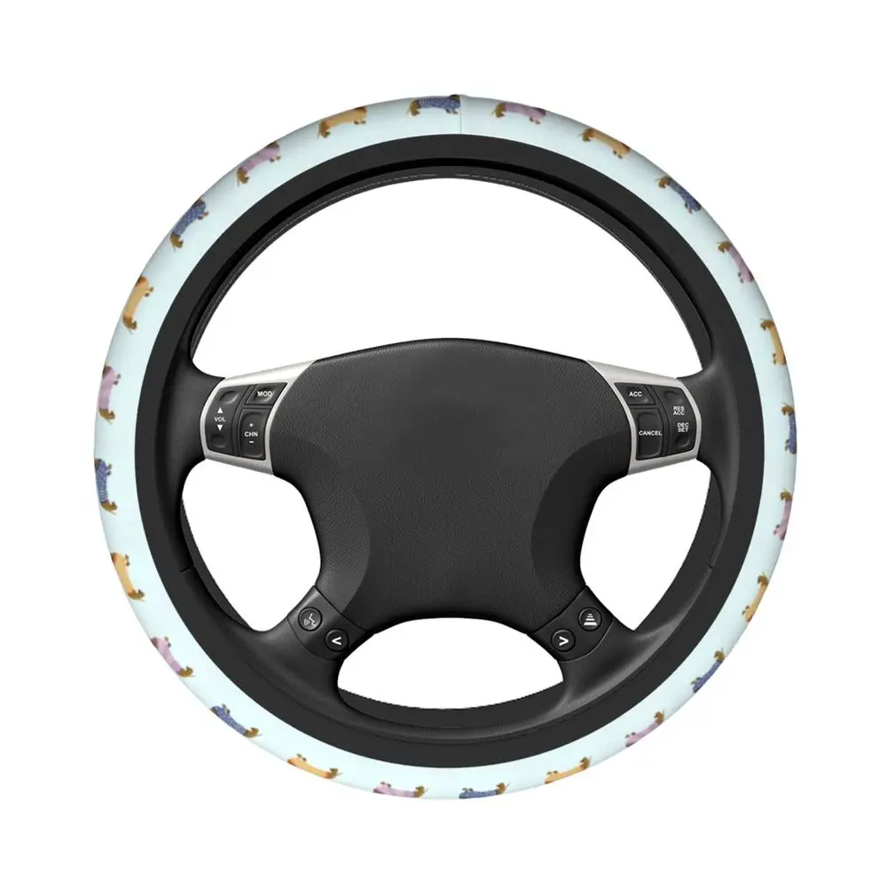 Nette Dackel Auto Lenkrad Abdeckung 38 cm Anti-slip Tier Hund Elastische Auto Dekoration Innen Zubehör – Detail 34