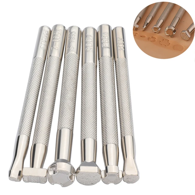 KRABALL 6 PCS Leather Stamping Kit Printing Tool Leather Working Saddle  Making for Imprinting Metal Wood