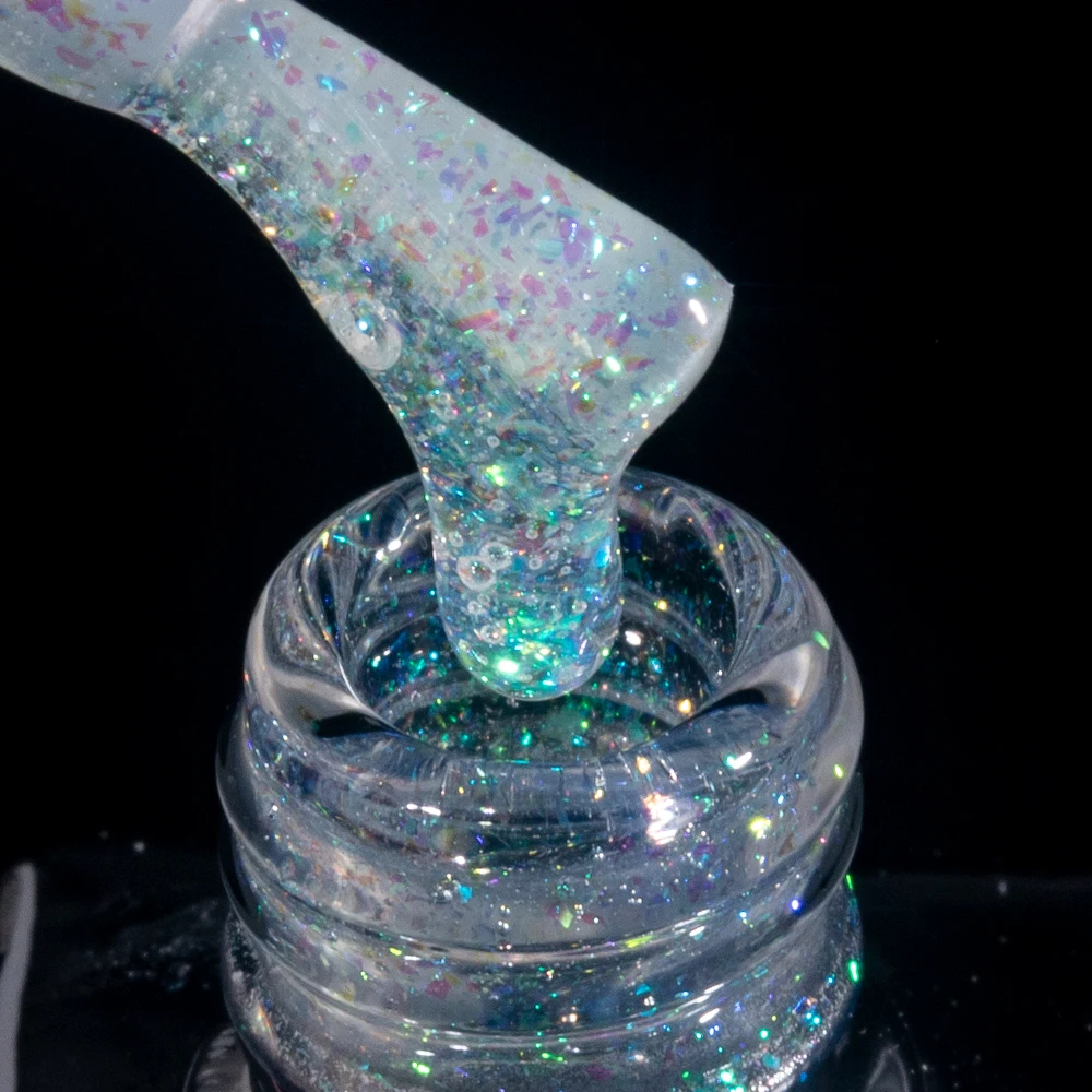 KODIES-오로라 세미 퍼머넌트 UV/LED 매니큐어 젤 15ML, 네일 폴리시 젤, 울트라 글리터 스파클, 젤 바니시, 네일 피니시
