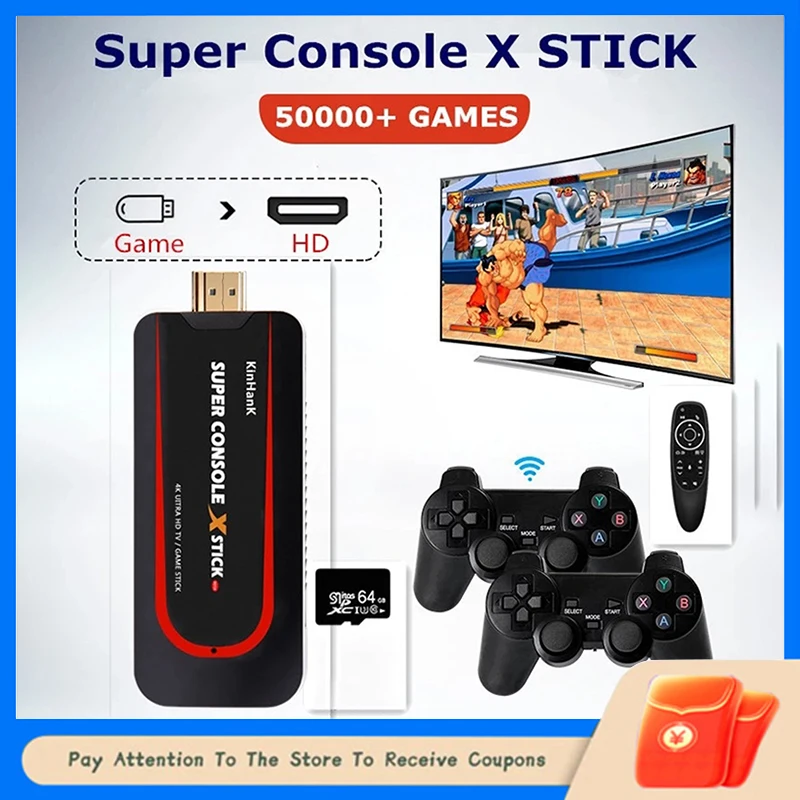 

Superconsole Xstick Retro Home Video Game Set Top Box Dual System Portable Box 50000+ Games 4k Hd Tv Cable Box Portable Video