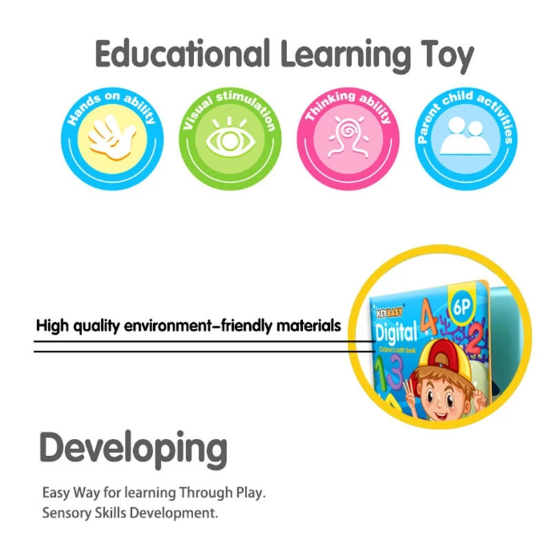 Soft Baby EVA Cartoon Bath Books with BB Whistle Early Educational Bathroom Toys Montessori Waterproof Pages Baby Book  Toddler 6