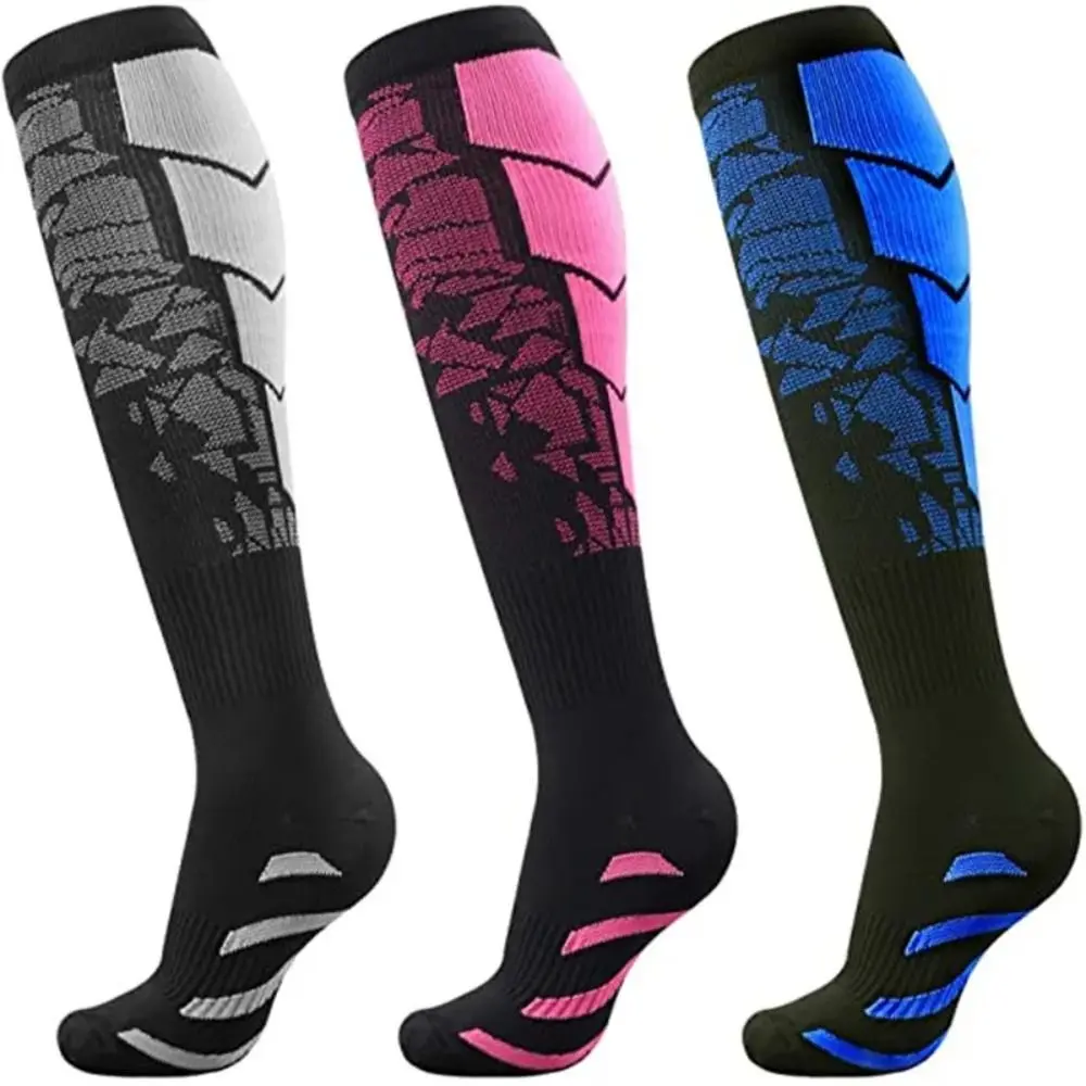 New Nylon Compression Socks Men Women Gradient Cycling Travel Socks Recovery Running Sports Socks Cycling Long Socks