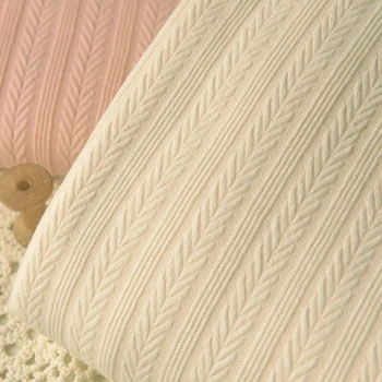 Jacquard Leaf Pattern Knitted Fabric 1