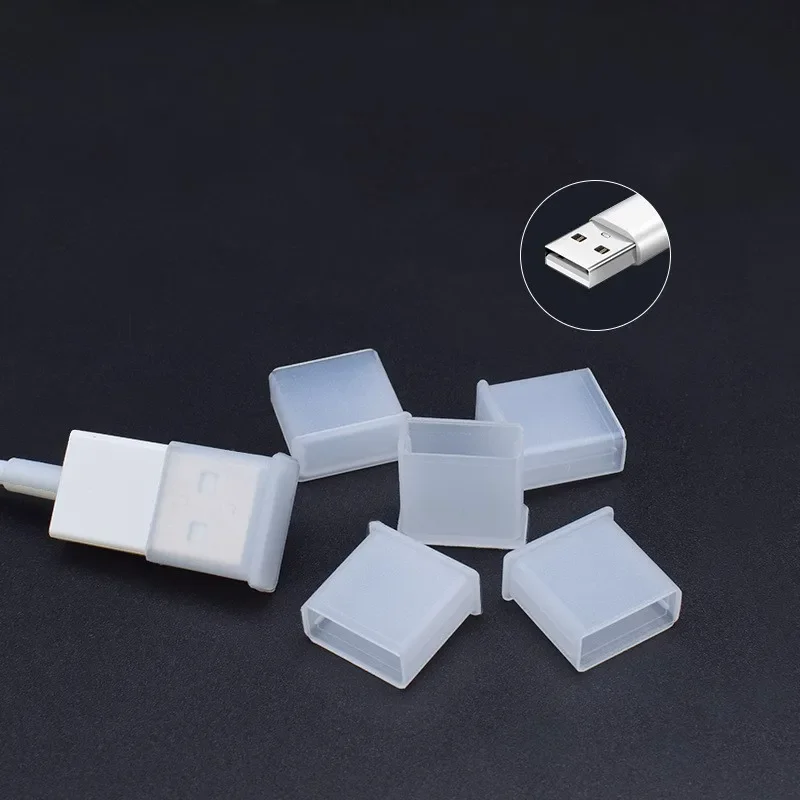 Reusable Clear USB Port Dust Protector Caps (1-20 Pack)