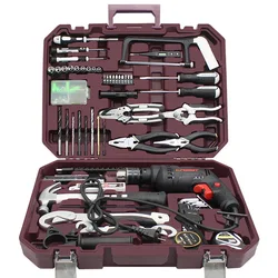 Perceuse électrique à main 220v, boîte à outils perceuse à percussion multifonction ensemble de perceuse à percussion tournevis électrique outils de réparation de voiture 