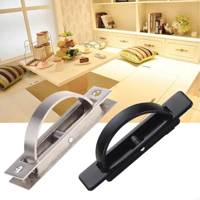 F7QC Cabinet Cupboard Pulls 180 Degree Rotatable Embedded Drawer Pulls