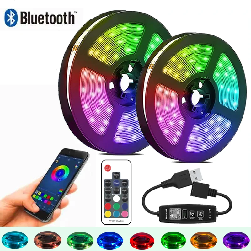 Умная светодиодная лента от Vogliovoi SMD5050, RGB-подсветка для телевизора, звук Bluetooth, голосовое управление, питание от...