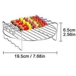 13 - Piece Non - Stick Air Fryer Accessories Set - Safe & Durable Universal Kitchen Baking Tools (8in Round grill)