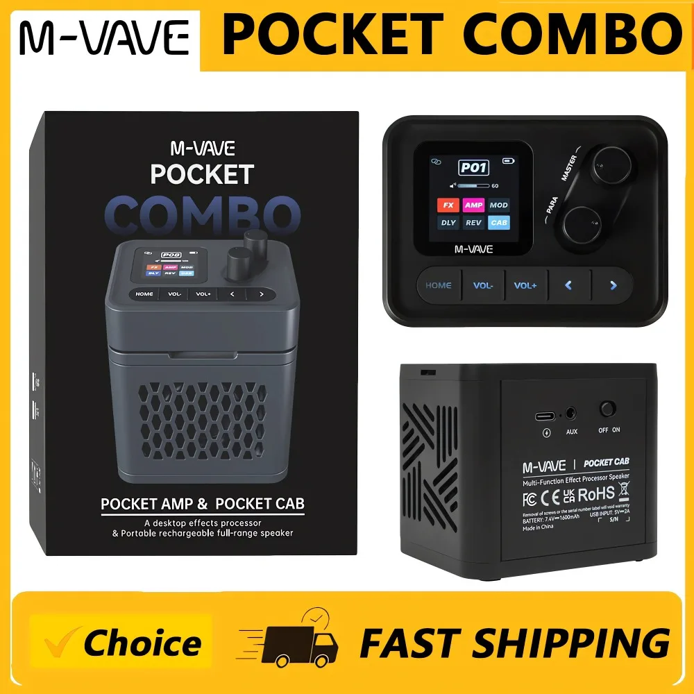 M?VAVE POCKET COMBO 휴대용 기타 앰프, 내장형 충전식 스피커..