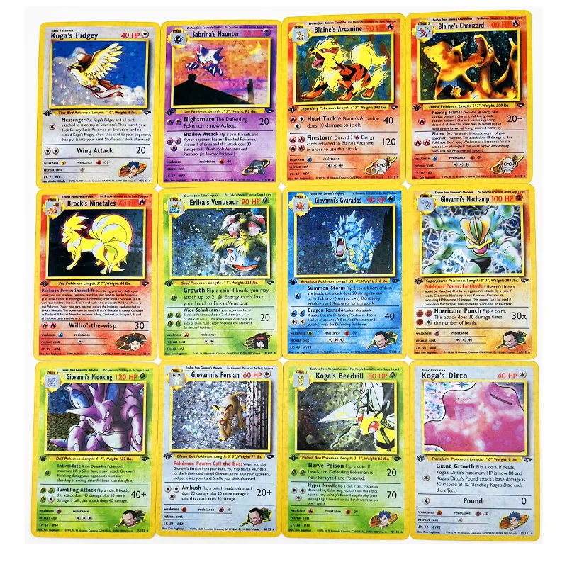 55 sztuk/zestaw Gym Challenge Charizard Venusaur zabawki Hobby Hobby