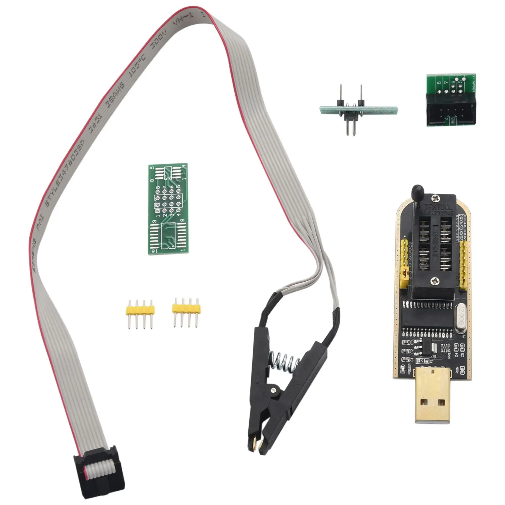 CH341A 24 25 시리즈 EEPROM 플래시 바이오스 USB 프로그래머가 포함된 EEPROM 25CXX / 24CXX용 AEE1-SOP8 SOIC8 테스트 클립