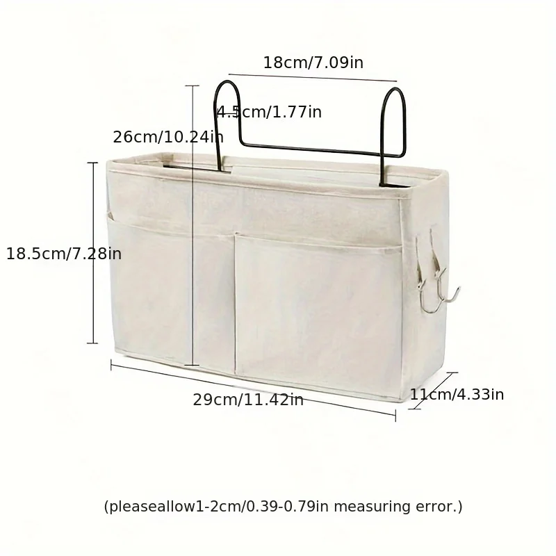 Storage Bag 1pc Portable Essential Hanging Storage Bag Dormitory Bedside Storage Basket Multifunctional Canvas Basket
