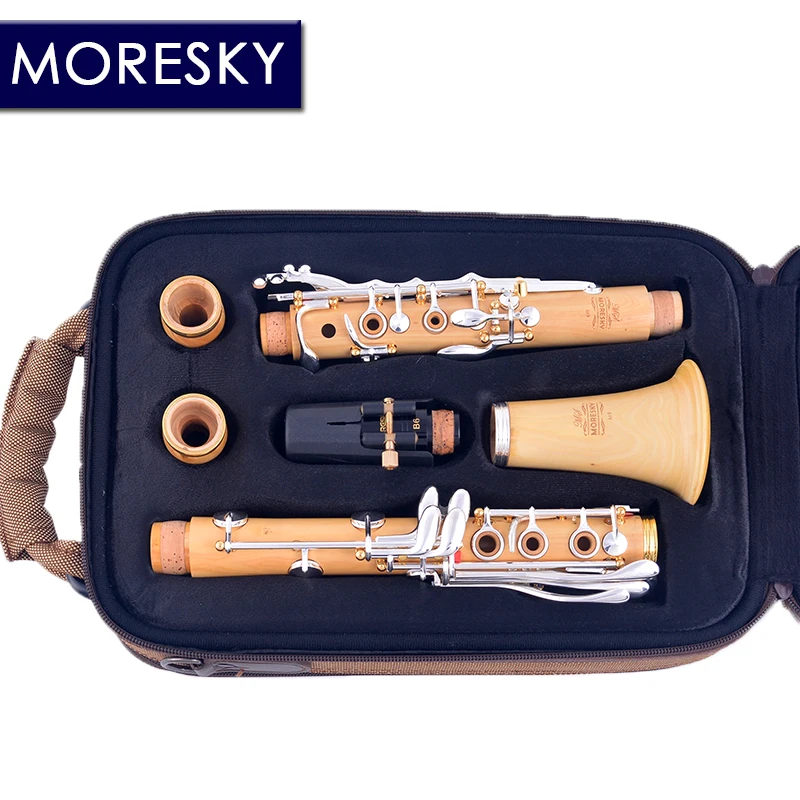 MORESKY Boxwood Wood Professional Clarinet Bb 18 Keys Sib Klarnet Clarinete M9&middot;BO
