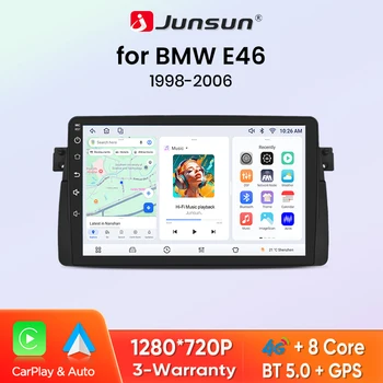 Radio de coche Junsun con CarPlay inalámbrico y Android Auto para BMW Serie 3 E46 318 320 325 330 1998-2006, sistemas inteligentes 4G WIFI, pantalla táctil IPS. 1