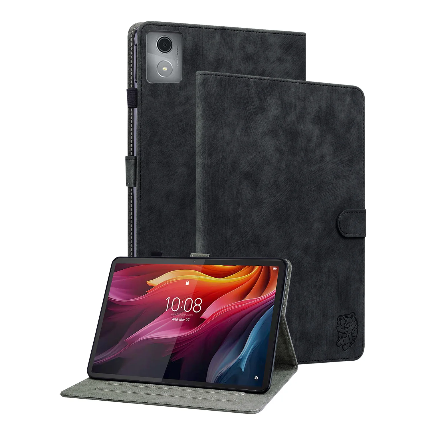Charming Tiger Flip Case: Shockproof, Foldable Stand, Solid Tablet Cover