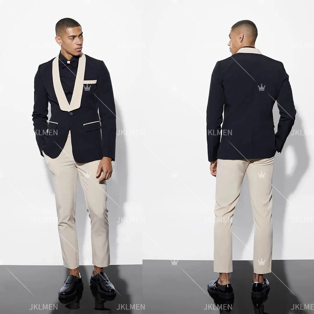 Latest Wedding Tuxedo for Men Slim Fit Kaki Formal Dinner Party Elegant Dress Custome Size Tuxedo 2 Pieces Jacket Pants