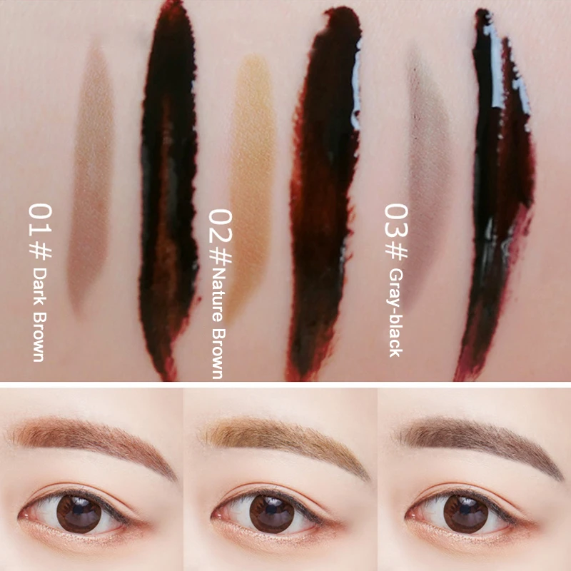 3 Colors Eyebrow Tattoo Gel Eyebrow Tint Cosmetics Eyebrows Makeup Natural Long Lasting Waterproof Liquid Eye Brow Gel Brow Lift 4