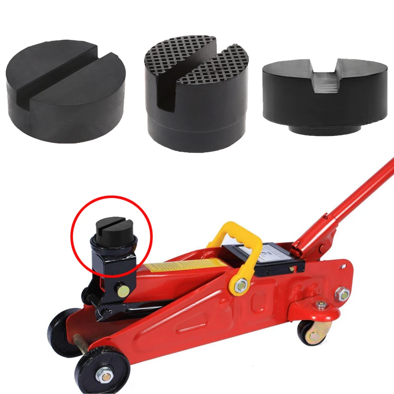 1pc Car Lift Jack Stand Rubber Pads Black Rubber Slotted Floor Jack Pad Frame Rail Adapter For