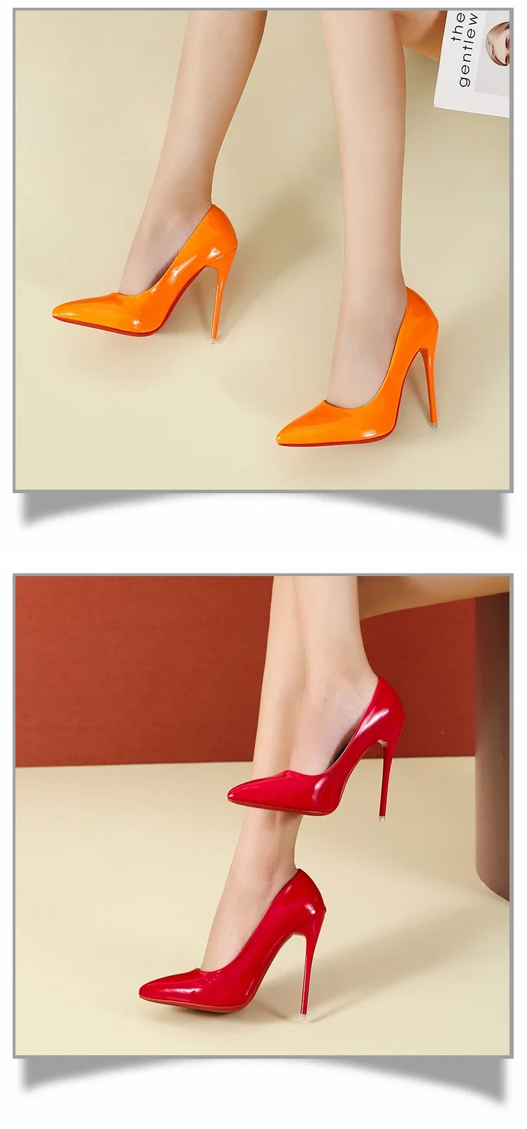 Scarpe da donna Tacchi alti rossi Décolleté sexy a punta