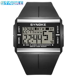 Rugged Outdoor Men's Digital Sports Watch - Retro Design, Waterproof, Multifunctional with Luminous Display (Black)