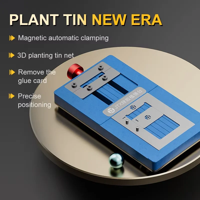 JTX T4 프로 칩 접착제 제거 리볼링 주석 도포 플랫폼 아이폰 안드로이드 CPU EMMC IC 수리용 14개 BGA 스텐실 도구 포함